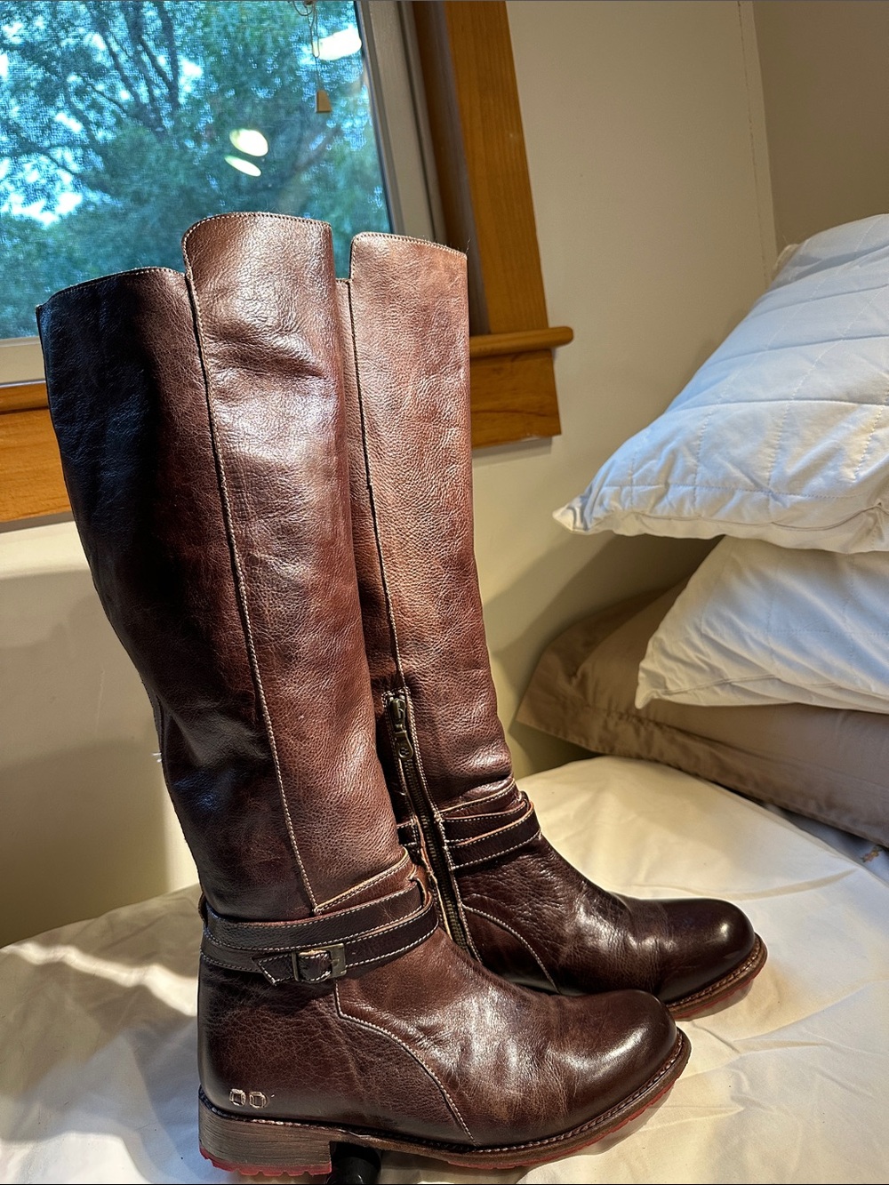Bed|stu Brown Leather Over-the-Knee Riding Boots